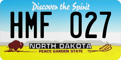 ND license plate HMF027