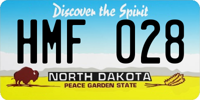ND license plate HMF028