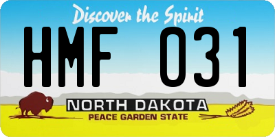 ND license plate HMF031
