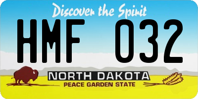 ND license plate HMF032
