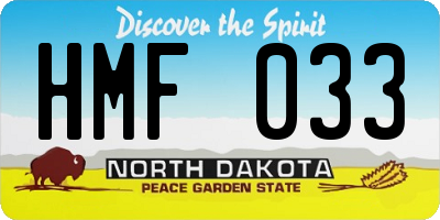 ND license plate HMF033