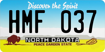 ND license plate HMF037
