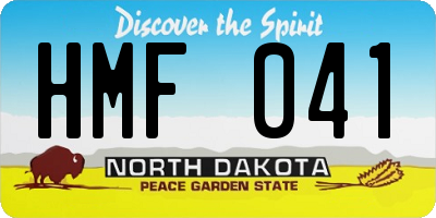 ND license plate HMF041