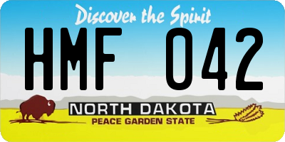 ND license plate HMF042