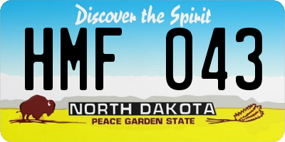 ND license plate HMF043