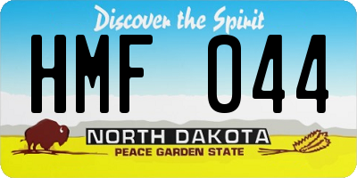 ND license plate HMF044