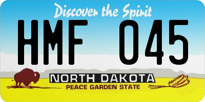 ND license plate HMF045