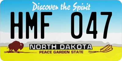 ND license plate HMF047