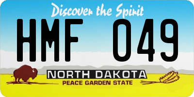 ND license plate HMF049