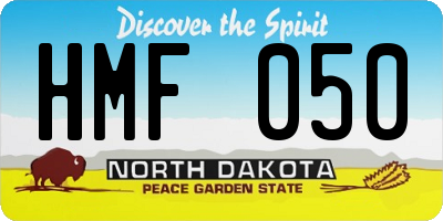 ND license plate HMF050