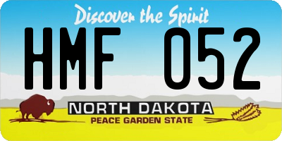 ND license plate HMF052