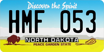 ND license plate HMF053