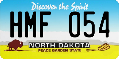 ND license plate HMF054