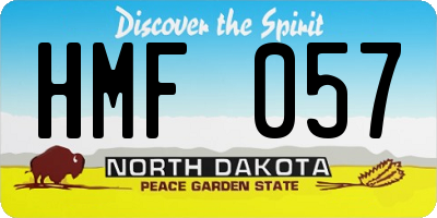 ND license plate HMF057