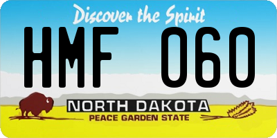 ND license plate HMF060