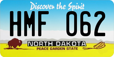 ND license plate HMF062