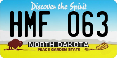 ND license plate HMF063