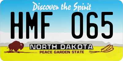 ND license plate HMF065