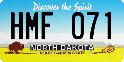 ND license plate HMF071