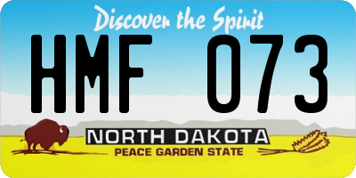 ND license plate HMF073