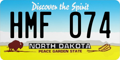 ND license plate HMF074