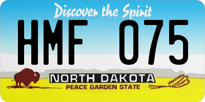 ND license plate HMF075