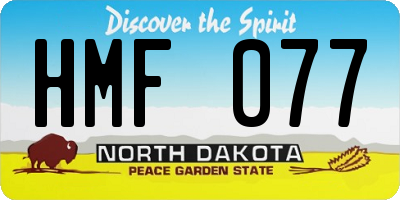 ND license plate HMF077