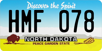 ND license plate HMF078