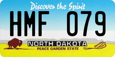 ND license plate HMF079