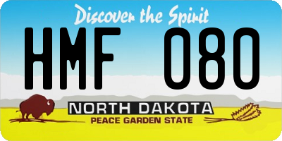 ND license plate HMF080