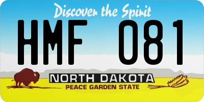 ND license plate HMF081