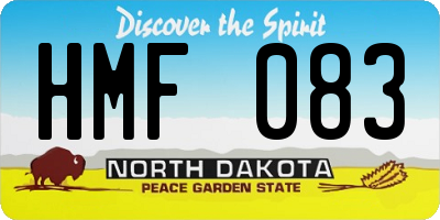 ND license plate HMF083