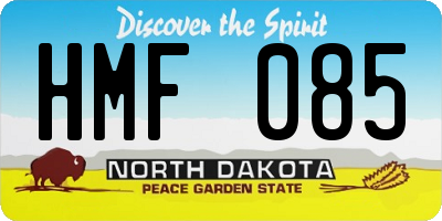 ND license plate HMF085