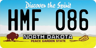 ND license plate HMF086