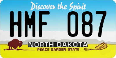 ND license plate HMF087