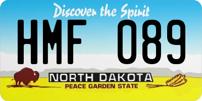 ND license plate HMF089