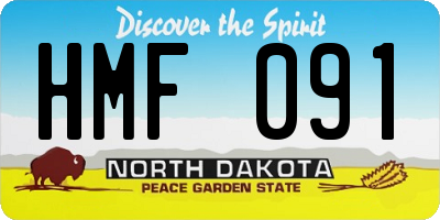 ND license plate HMF091