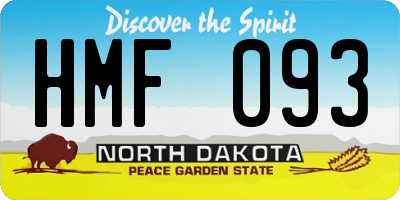 ND license plate HMF093