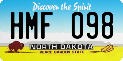 ND license plate HMF098