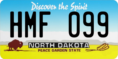 ND license plate HMF099