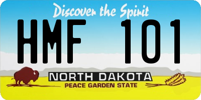 ND license plate HMF101