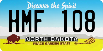ND license plate HMF108