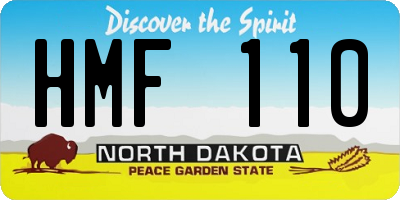 ND license plate HMF110