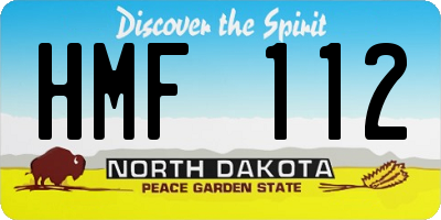 ND license plate HMF112
