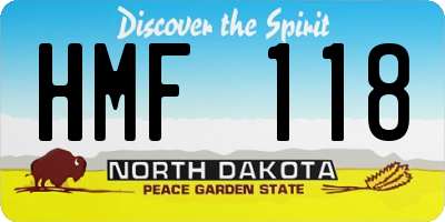 ND license plate HMF118