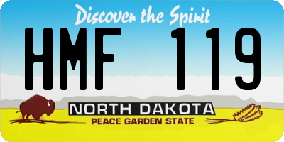 ND license plate HMF119