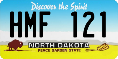 ND license plate HMF121
