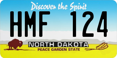 ND license plate HMF124