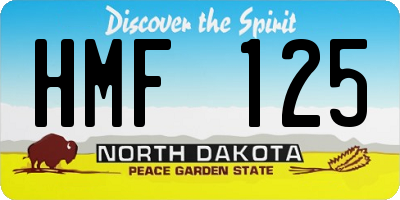 ND license plate HMF125
