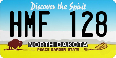 ND license plate HMF128
